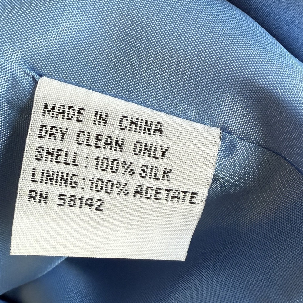Talbots Vintage Blue Silk Dress Short Sleeve Scalloped Neckline‎ Womens 8 New - Picture 9 of 9